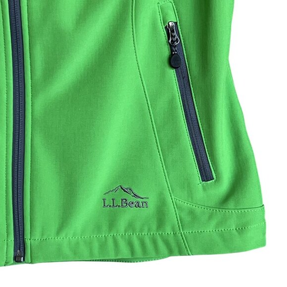 L L Bean Womens XS Pet Softshell Jacket Green Colorblock Athletic Jogging Hiking - Picture 5 of 13